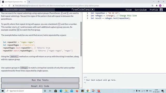 Tutorial 31 - reuse pattern using capture group - freecodecamp смотреть онлайн