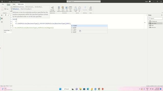 INDEX Function in Dax Power BI смотреть онлайн