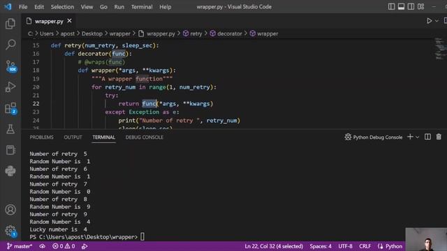 Python Decorator - Retry on Exception смотреть онлайн
