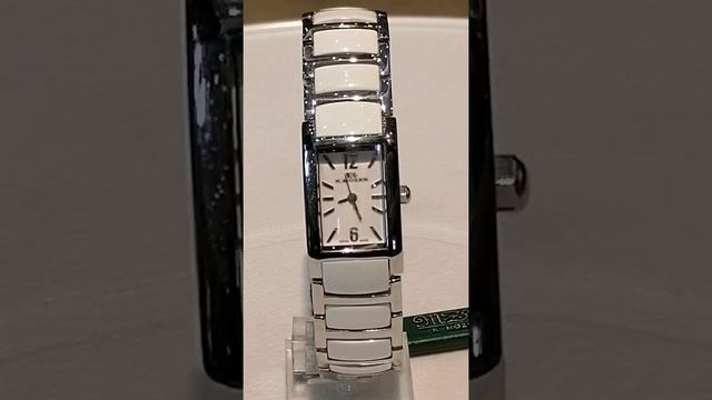 ШВЕЙЦАРСКИЕ ЖЕНСКИЕ НАРУЧНЫЕ ЧАСЫ K.MOZER. КОРПУС И БРАСЛЕТ - СТАЛЬ И БЕЛАЯ ЭМАЛИРОВАННАЯ СТАЛЬ. смотреть онлайн