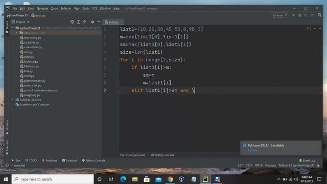 Second maximum element in list|| Python tutorials in telugu смотреть онлайн