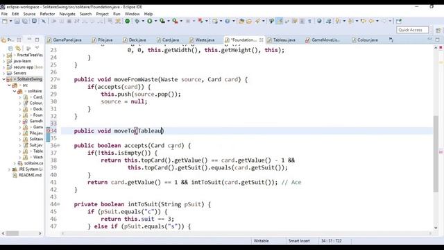15 Java Swing Solitaire Foundation to Tableau Mouse Move Event смотреть онлайн