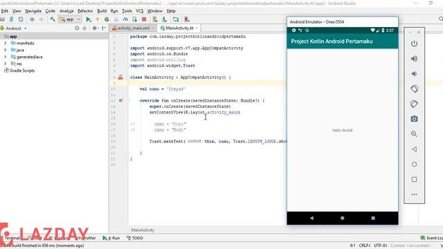 Tutorial Kotlin Android - 2. Menggunakan var dan val (mutable dan immutable variables) pada Kotlin смотреть онлайн