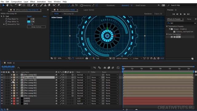 HUD UI интерфейс в After Effects (HUD UI Interface In After Effects)