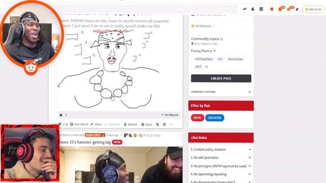 $50,000 Pewdiepie React To KSI Drawing Of Him On Reddit (KSI GETS TERNION AWARD!) смотреть онлайн