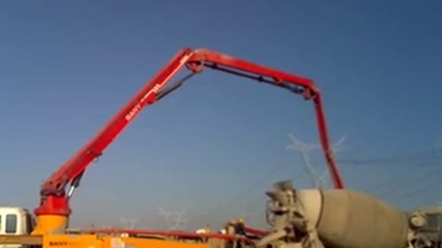 Sany 37m truck-mounted concrete pump смотреть онлайн