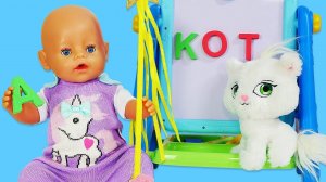Учим буквы с БЕБИ БОН! - Детские мультики с игрушками Baby Born. Развивающие видео игры для детей