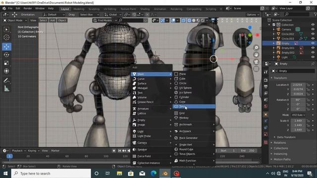 Modeling Robot in blender 2.8 смотреть онлайн
