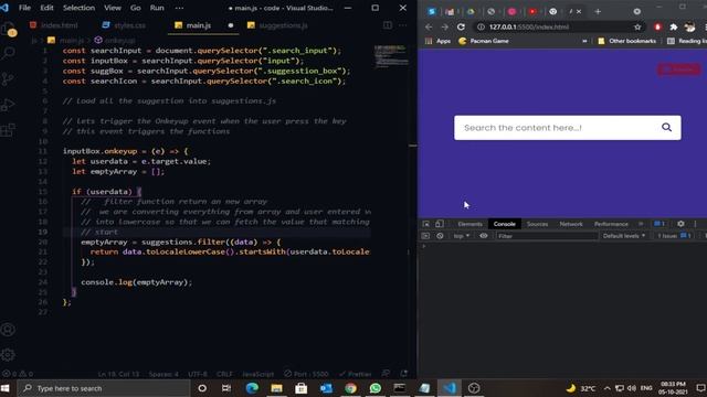 Auto-complete with Search Bar & Search Suggestions using HTML CSS & JavaScript смотреть онлайн