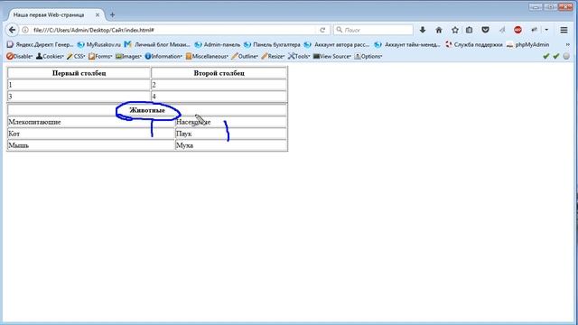 Как создать таблицы HTML смотреть онлайн
