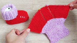 Пинетки спицами для начинающих