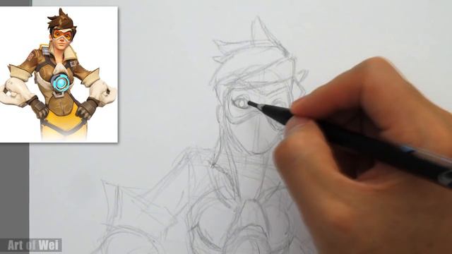 How to Draw Overwatch Tracer with Pencil смотреть онлайн
