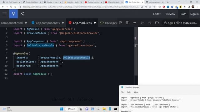 Angular 14 ngx-online-status Example to Track Internet Connection of Website Visitor in Browser смотреть онлайн