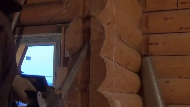 Установка двери в рубленном доме. смотреть онлайн