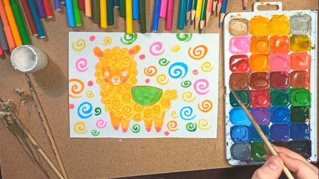 Рисуем ? ламу акварелью, карандашами и фломастерами смотреть онлайн