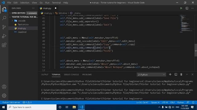 Create a Notepad with Tkinter and Python смотреть онлайн