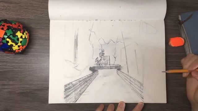 Sketch trees and bridge-Island of Art смотреть онлайн