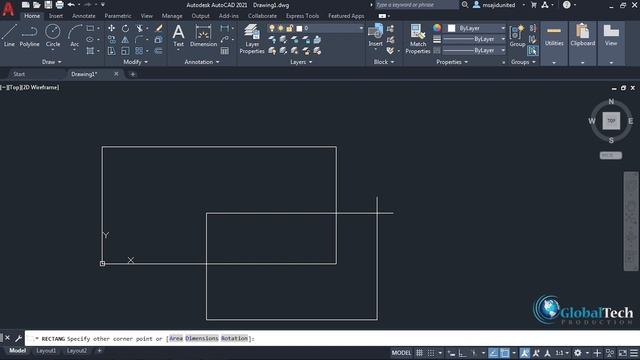 Making Rectangle with Additional Tools - AutoCAD 2021 Class 06 - Hindi/Urdu | GlobalTech Production смотреть онлайн