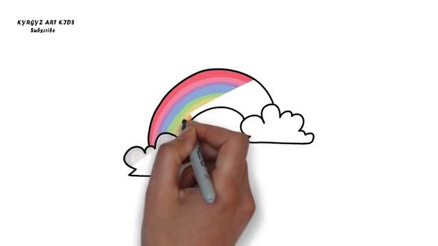Как нарисовать РАДУГУ красками/ How to draw RAINBOW paints #2 смотреть онлайн