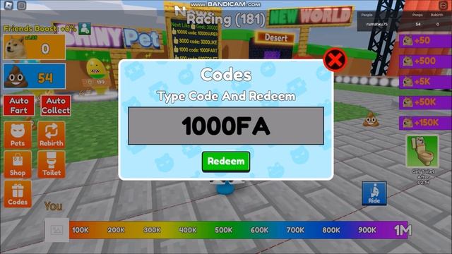 *ALL CODES WORK* [?Desert] Fart Race ROBLOX | March 8, 2023 смотреть онлайн