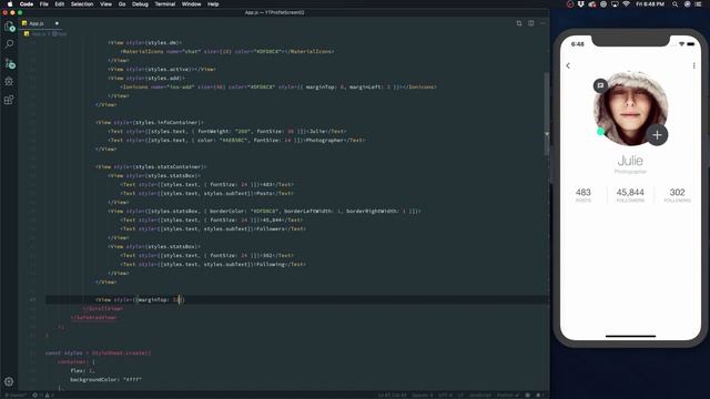 Coding a Profile Screen UI in React Native - Design To Code #2 смотреть онлайн