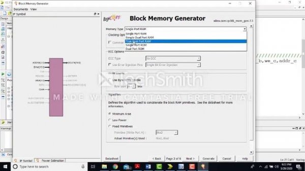 Implementation of Block RAM (BRAM) using IP (Intellectual Property) Core on Xilinx (Verilog)