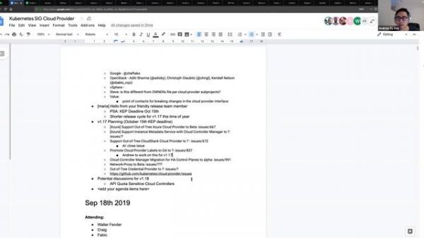 Kubernetes SIG Cloud Provider 2019-10-02