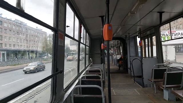 Трамвай, маршрут №23 в парк ЛВС-97К б.7108 (16.05.2022) Санкт-Петербург смотреть онлайн