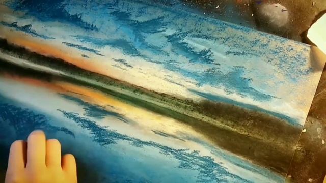 Пастельный пейзаж на фоне личного стихотворения... смотреть онлайн