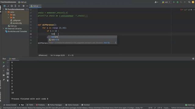 Apprendre PYTHON 9 3 La difference entre le break et le return смотреть онлайн