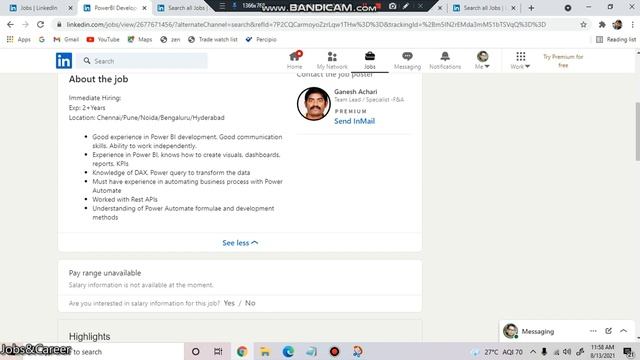 JOB OPENING FOR Power BI Developer JOBS & CAREER смотреть онлайн