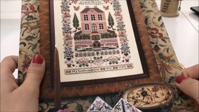 12. Вышивка крестиком.  Готовая работа American Sampler.  Старты в Апреле