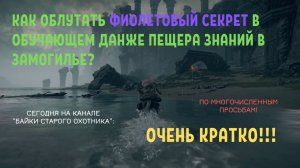 Elden Ring Как облутать фиолетовый секрет в обучающем данже Пещера знаний в Замогилье? Очень кратко!