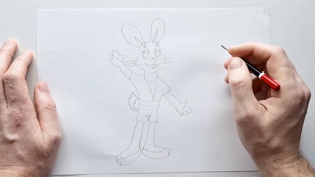 Master Drawing hare with This Easy Pencil - How to draw a hare from the cartoon "Just you wait" смотреть онлайн