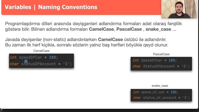 3.3 Java 17 Dərsləri | Dəyişənlər üçün Adlandırma qaydaları смотреть онлайн