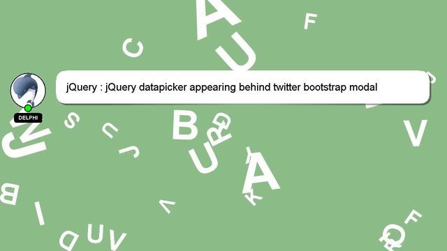 jQuery : jQuery datapicker appearing behind twitter bootstrap modal смотреть онлайн