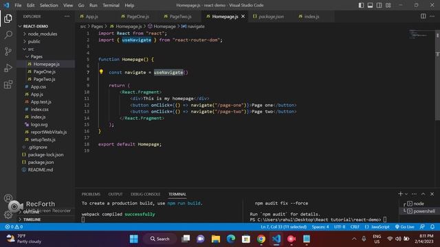 React js tutorial (Day 7) : Creating react app, routing and some basic of react application. смотреть онлайн