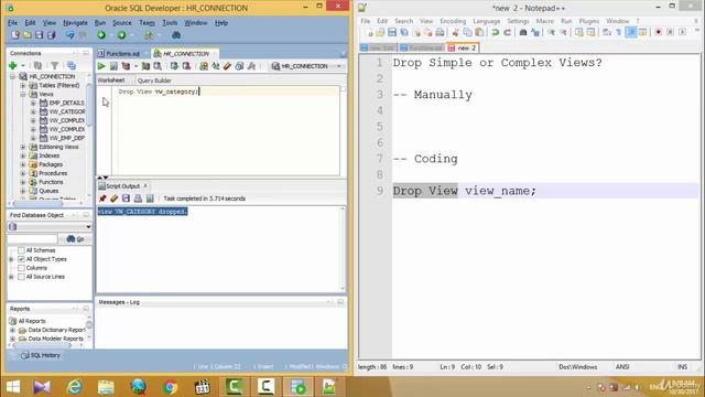دورة ORACLE الحلقة 36 # Drop Simple or Complex Views . смотреть онлайн
