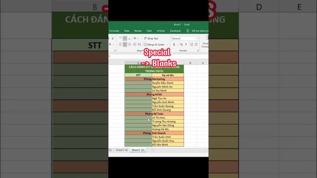 Đánh số thứ tự khi gặp các dòng ngăn cách trong Excel смотреть онлайн