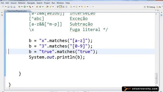 Universidade XTI - Curso Online Java - Aula 061 - Regular Expression regex Expressão Regular смотреть онлайн
