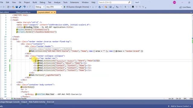 3. Layout in ASP net MVC + Navbar + Bootstrap + JavaScript смотреть онлайн