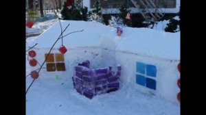 Как украсить детскую площадку зимой своими руками  Фигуры из снега