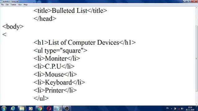 Creating List in HTML смотреть онлайн