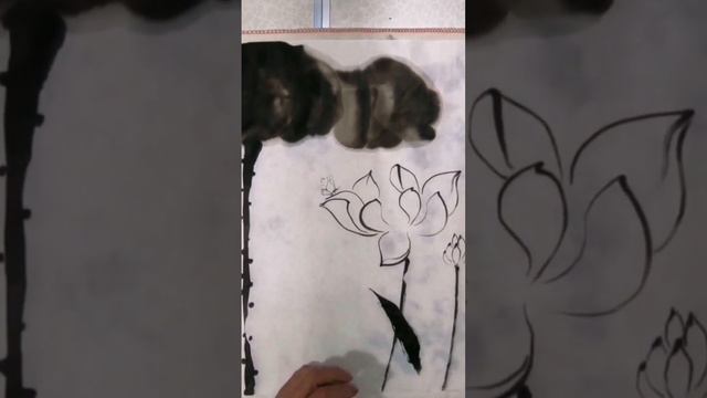 Chinese painting. Китайская живопись. лотос. смотреть онлайн