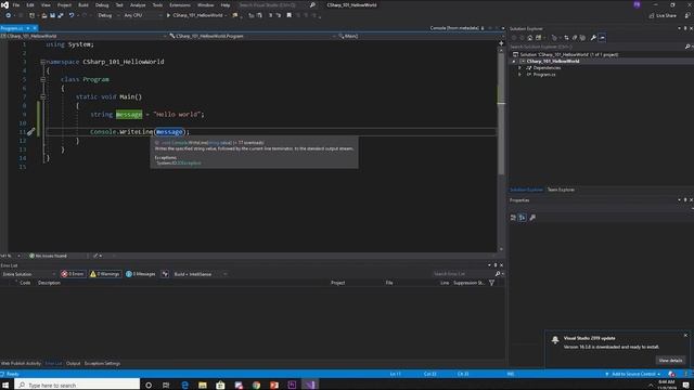C# 101 - EP2 - String Variable смотреть онлайн