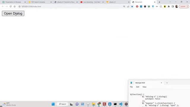 jQuery UI Tutorial to Show Popup Modal or Dialog Window With Custom Styles & Options in Browser смотреть онлайн