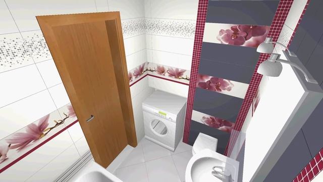 Керамическая плитка paradyz abrila в ванной стильный 3D дизайн.http://mnogoplitki.by/ смотреть онлайн
