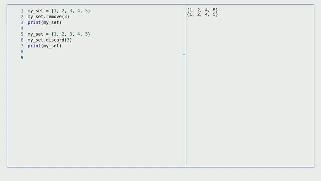 Python - Sets: Removing Values смотреть онлайн
