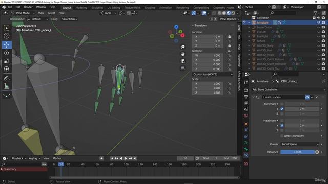 7. Creating finger drivers using animation actions смотреть онлайн