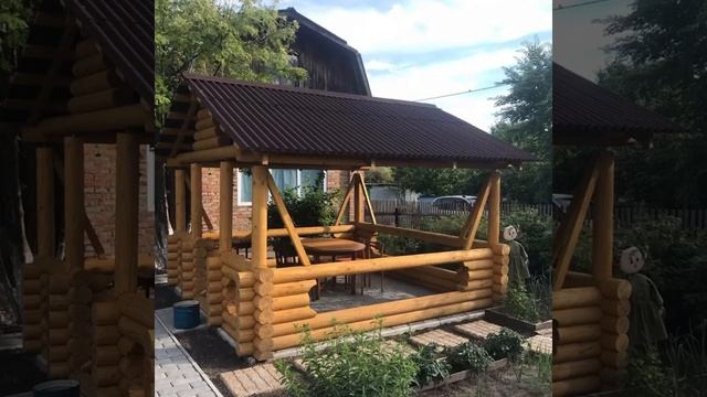 Дровник из оцилиндрованного Бревна